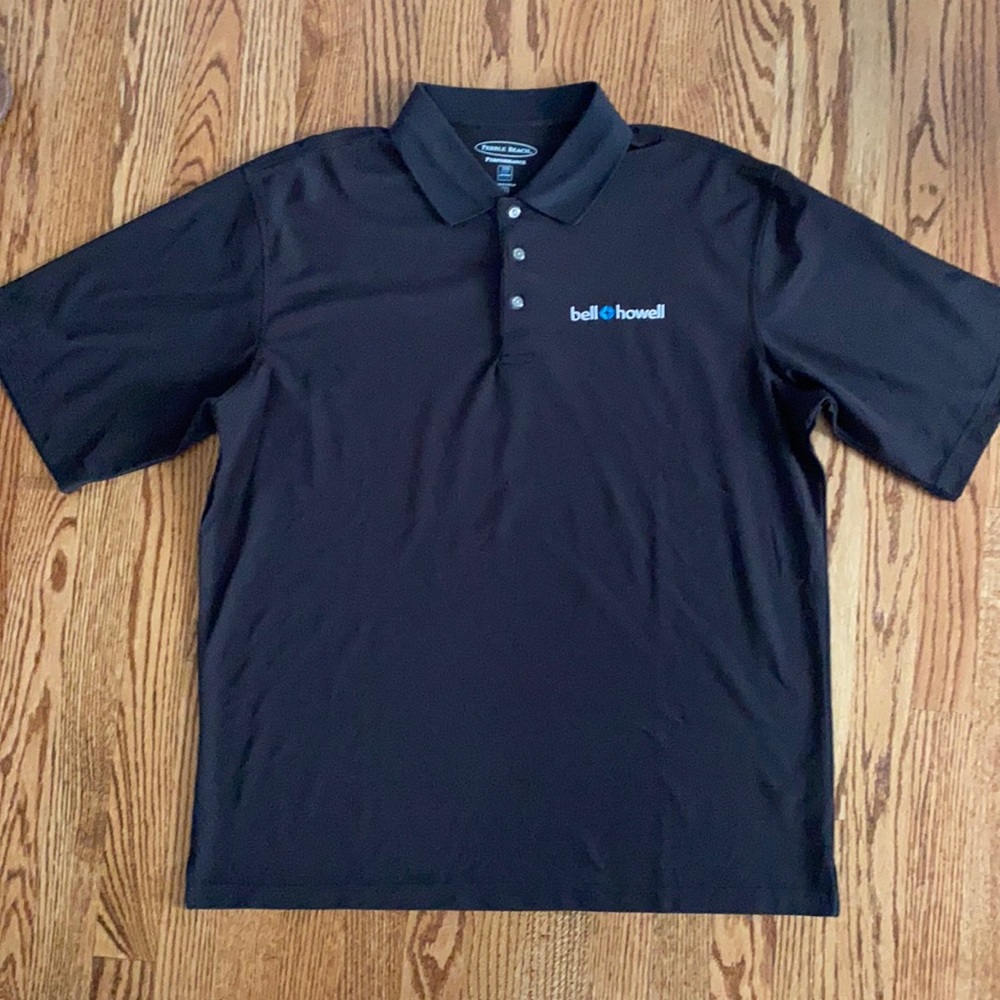 Pebble Beach Performance Black Golf Polo Shirt